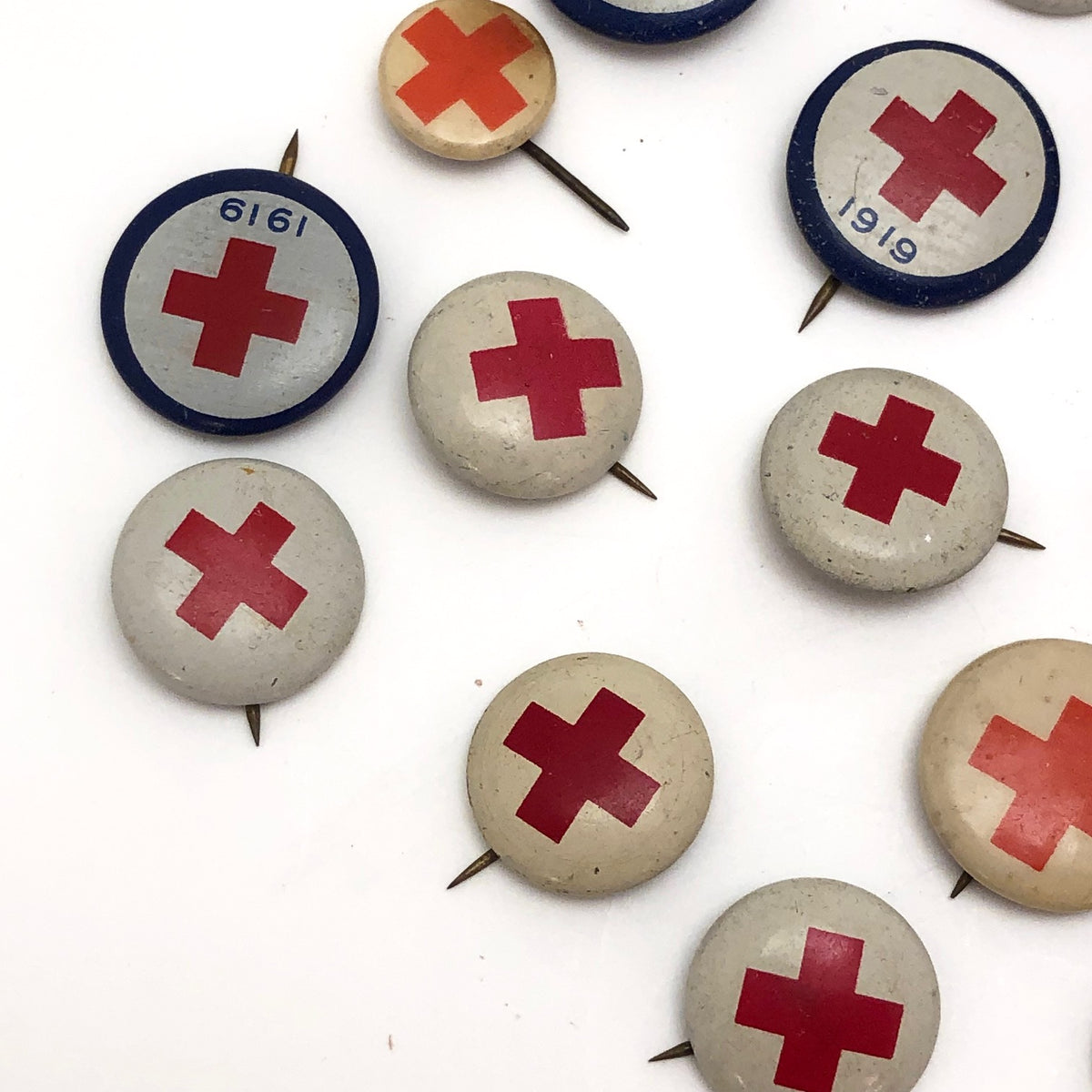 Early 1900s Red Cross Safety Pins, Clinton Black Safety Pins and