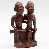 Expressive c. 1970s Presumed Haitian Carving  of Two Men