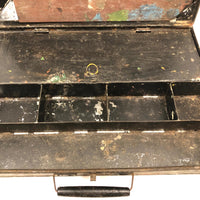 Antique Painter's Travel Box with Palette and Latching Compartments