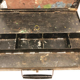 Antique Painter's Travel Box with Palette and Latching Compartments