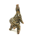 Fabulous Old Painted Root Wood Leopard! (With Gnawed At Nose)