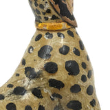 Fabulous Old Painted Root Wood Leopard! (With Gnawed At Nose)