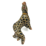 Fabulous Old Painted Root Wood Leopard! (With Gnawed At Nose)