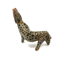 Fabulous Old Painted Root Wood Leopard! (With Gnawed At Nose)