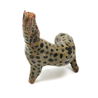 Fabulous Old Painted Root Wood Leopard! (With Gnawed At Nose)