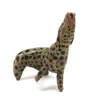 Fabulous Old Painted Root Wood Leopard! (With Gnawed At Nose)