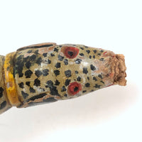 Fabulous Old Painted Root Wood Leopard! (With Gnawed At Nose)