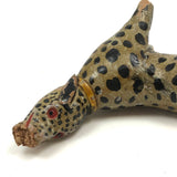 Fabulous Old Painted Root Wood Leopard! (With Gnawed At Nose)