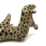 Fabulous Old Painted Root Wood Leopard! (With Gnawed At Nose)