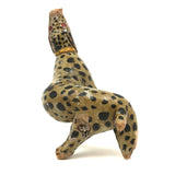 Fabulous Old Painted Root Wood Leopard! (With Gnawed At Nose)