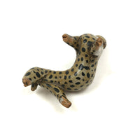 Fabulous Old Painted Root Wood Leopard! (With Gnawed At Nose)