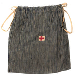 Excellent Old Red Cross Railroad Striped Denim Drawstring Bag (with Khaki Kerchief Bonus)