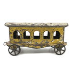 Antique Painted Tin Toy, Yellow Carriage / Train Car