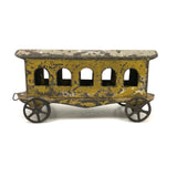 Antique Painted Tin Toy, Yellow Carriage / Train Car