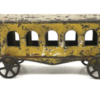 Antique Painted Tin Toy, Yellow Carriage / Train Car