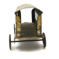 Antique Painted Tin Toy, Yellow Carriage / Train Car