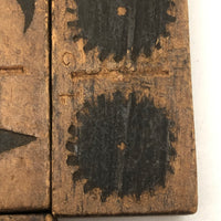 Gorgeous Antique Folk Art Wooden Dominoes/Matching Game with Best Array of Black Stained Shapes