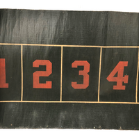 Early 20th C. Oil Cloth Carnival Game of Chance Numbers Board