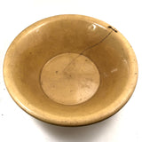 Huge Early Yellowware Bowl with Old Make Do Wire (and Remnants of Leather) Repair