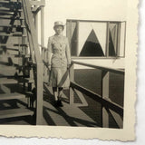 Woman Amid Geometries, 1940s Snapshot