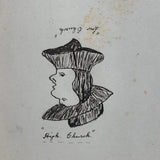 Charmingly Crude 1907 Topsy Turvy Ink Drawn Portraits