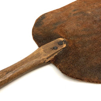 Old Leather Make Do Fly Swatter with Wooden Handle and Wonderful Patina