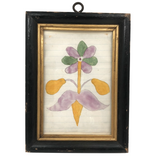 Lavender Petals, Ochre Stem, Wonderful 19th C. Pennsylvania Schoolgirl Watercolor