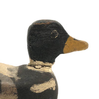 Charming Antique Carved, Painted Folk Art Mallard Duck