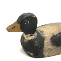 Charming Antique Carved, Painted Folk Art Mallard Duck