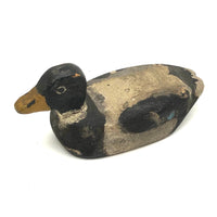 Charming Antique Carved, Painted Folk Art Mallard Duck