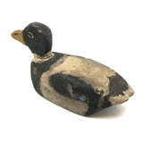 Charming Antique Carved, Painted Folk Art Mallard Duck