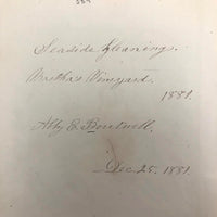 SOLD Abby Boutwell's 1881 "Seaside Gleanings" Sea Moss Album, Martha's Vineyard