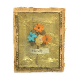 Farewell, Mid 19th Century Forget Me Not, Foil and Paper Flowers Under Glass