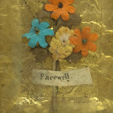 Farewell, Mid 19th Century Forget Me Not, Foil and Paper Flowers Under Glass