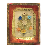 As a Remembrance: Mid 19th Century Forget Me Not, Foil and Paper Flowers Under Glass