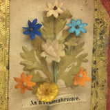 As a Remembrance: Mid 19th Century Forget Me Not, Foil and Paper Flowers Under Glass