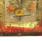 As a Remembrance: Mid 19th Century Forget Me Not, Foil and Paper Flowers Under Glass