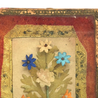 As a Remembrance: Mid 19th Century Forget Me Not, Foil and Paper Flowers Under Glass