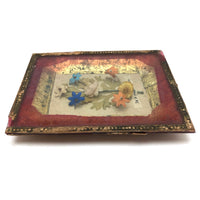 As a Remembrance: Mid 19th Century Forget Me Not, Foil and Paper Flowers Under Glass