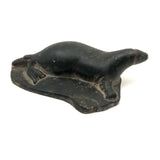 Richly Patinated c. 1960s Inuit Stone Seal Sculpture Signed Devie