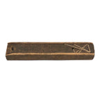 Sweet Old Hand-carved Pencil Box with Wound String and Initials All Over