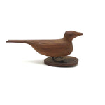 Lovely Elongated Carved Pine Bird with Twisted Wire Legs