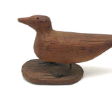 Lovely Elongated Carved Pine Bird with Twisted Wire Legs