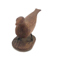 Lovely Elongated Carved Pine Bird with Twisted Wire Legs