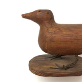 Lovely Elongated Carved Pine Bird with Twisted Wire Legs