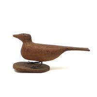 Lovely Elongated Carved Pine Bird with Twisted Wire Legs