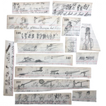 From the Margins: Wonderful Group of Small Salvaged Antique Ledger Sketches