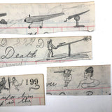 From the Margins: Wonderful Group of Small Salvaged Antique Ledger Sketches