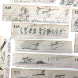 From the Margins: Wonderful Group of Small Salvaged Antique Ledger Sketches