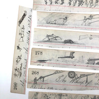 From the Margins: Wonderful Group of Small Salvaged Antique Ledger Sketches